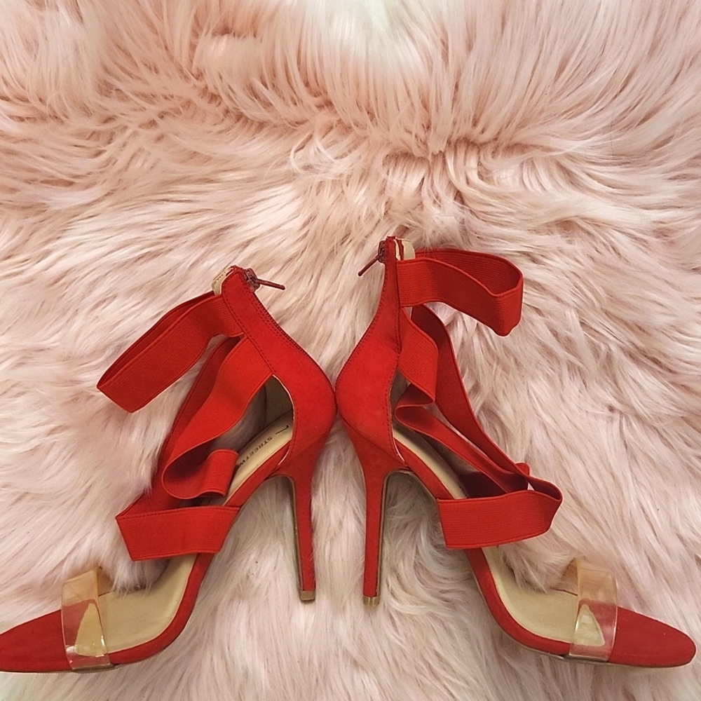 Brand New STREETWEAR SOCIETY OPEN TOE STRAPPY STILETTO HEELS-7